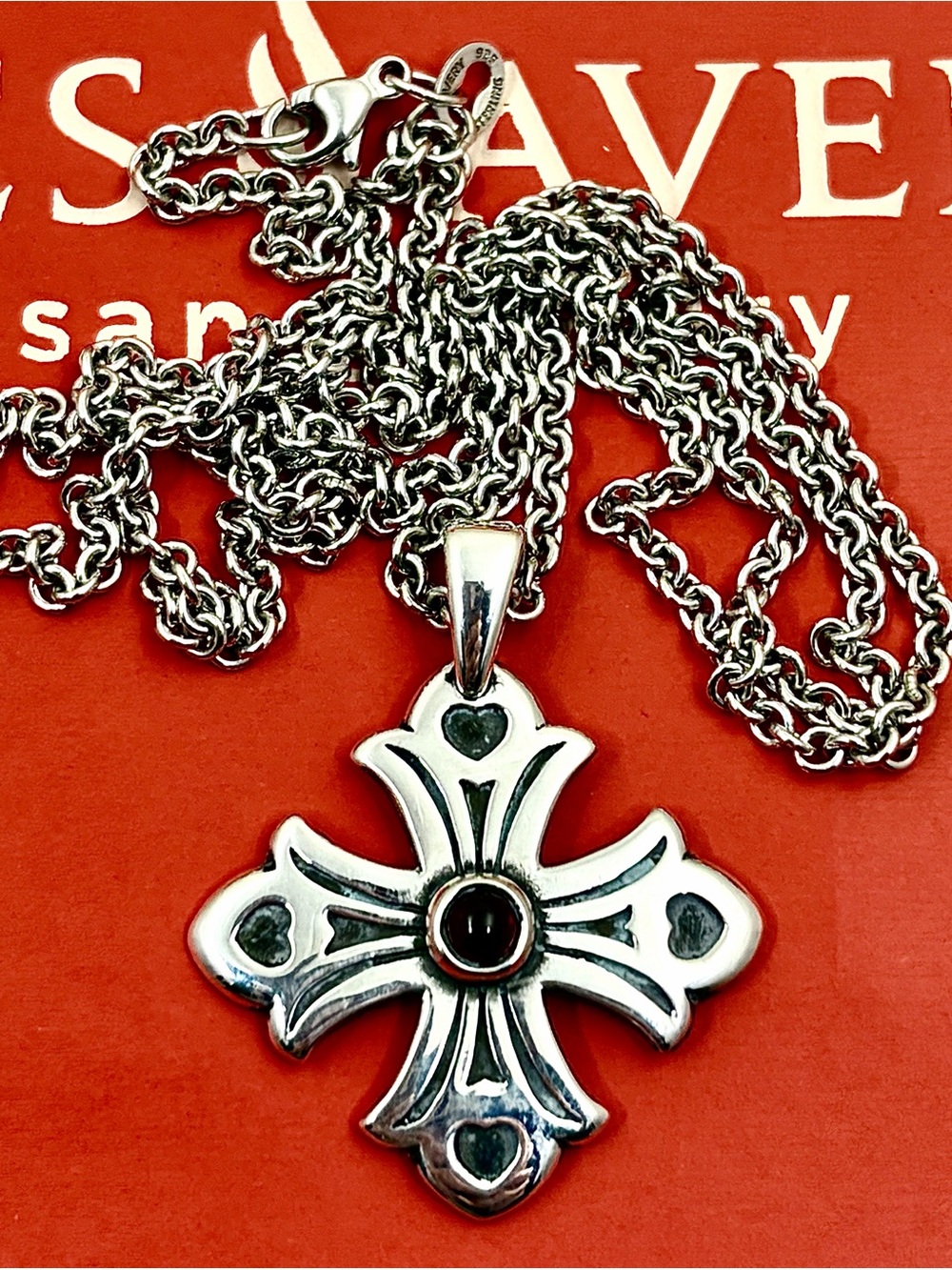 James Avery Retired Sterling Silver ABUNDANT LOVE CROSS Necklace